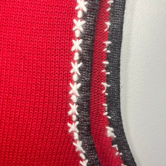 VTG 90s Susan Bristol Vest Sweater Angora Zip Cat Embroidered Christmas Ugly XL - Picture 5 of 9